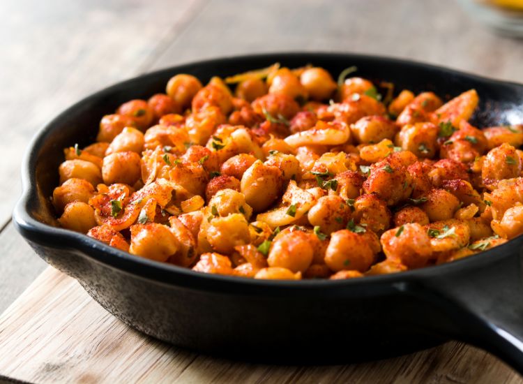 Recette facile et rapide Pois chiches épicés sautés
